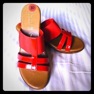 Italian Shoemakers “NEW” Red Wedge Sandal